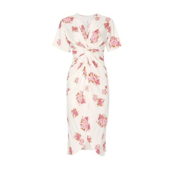 Les Reveries Front Twist Midi Dress – Size S, Flattering Silhouette - Picture 5 of 9